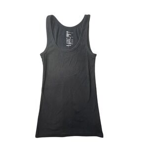 Gap Tank Top Womens M Black The Essential Tank Ribbed Cotton Blend Stretch